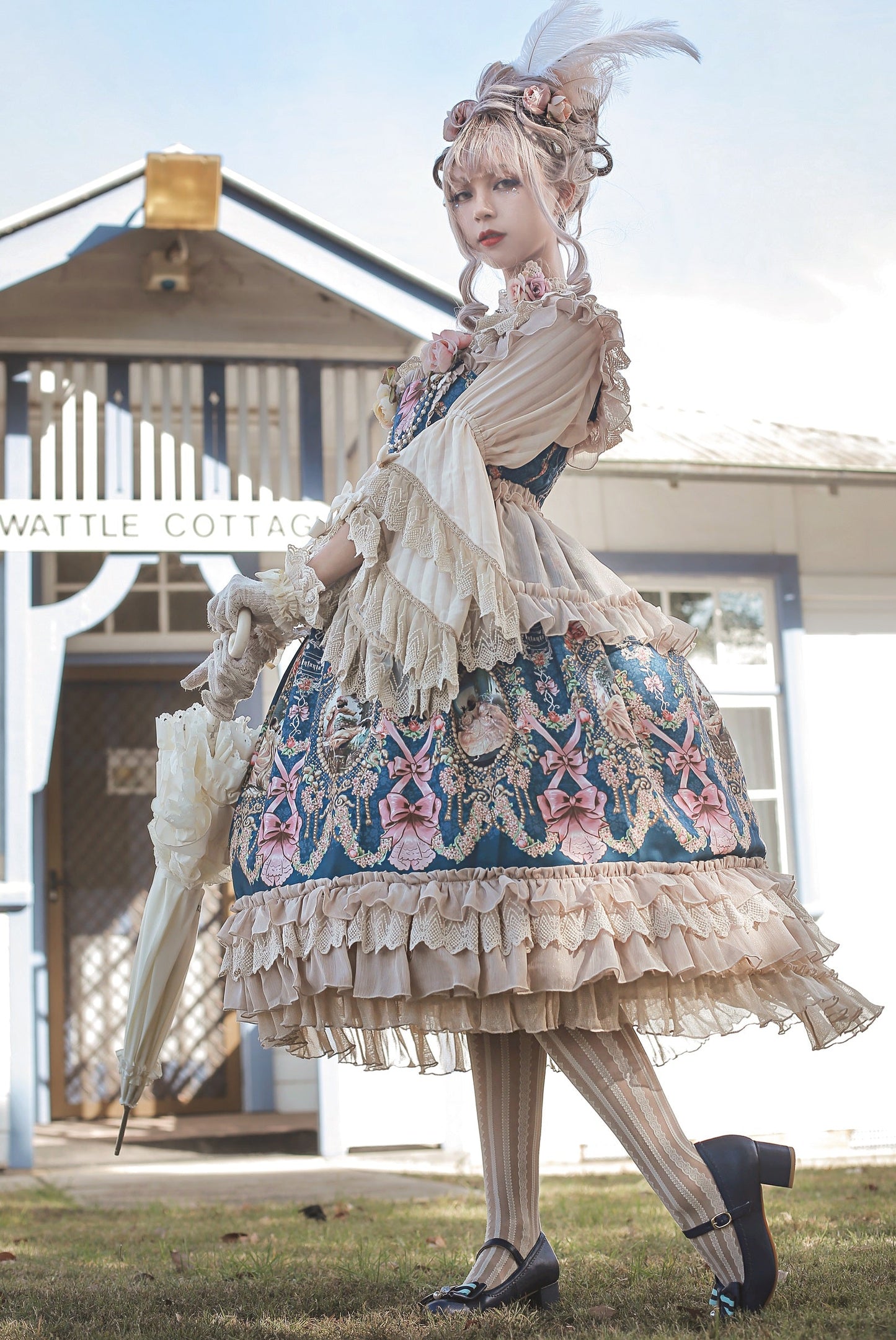 Infanta - Fairytale Town Prom - Printed Tea Party Classic Lolita JSK Suit