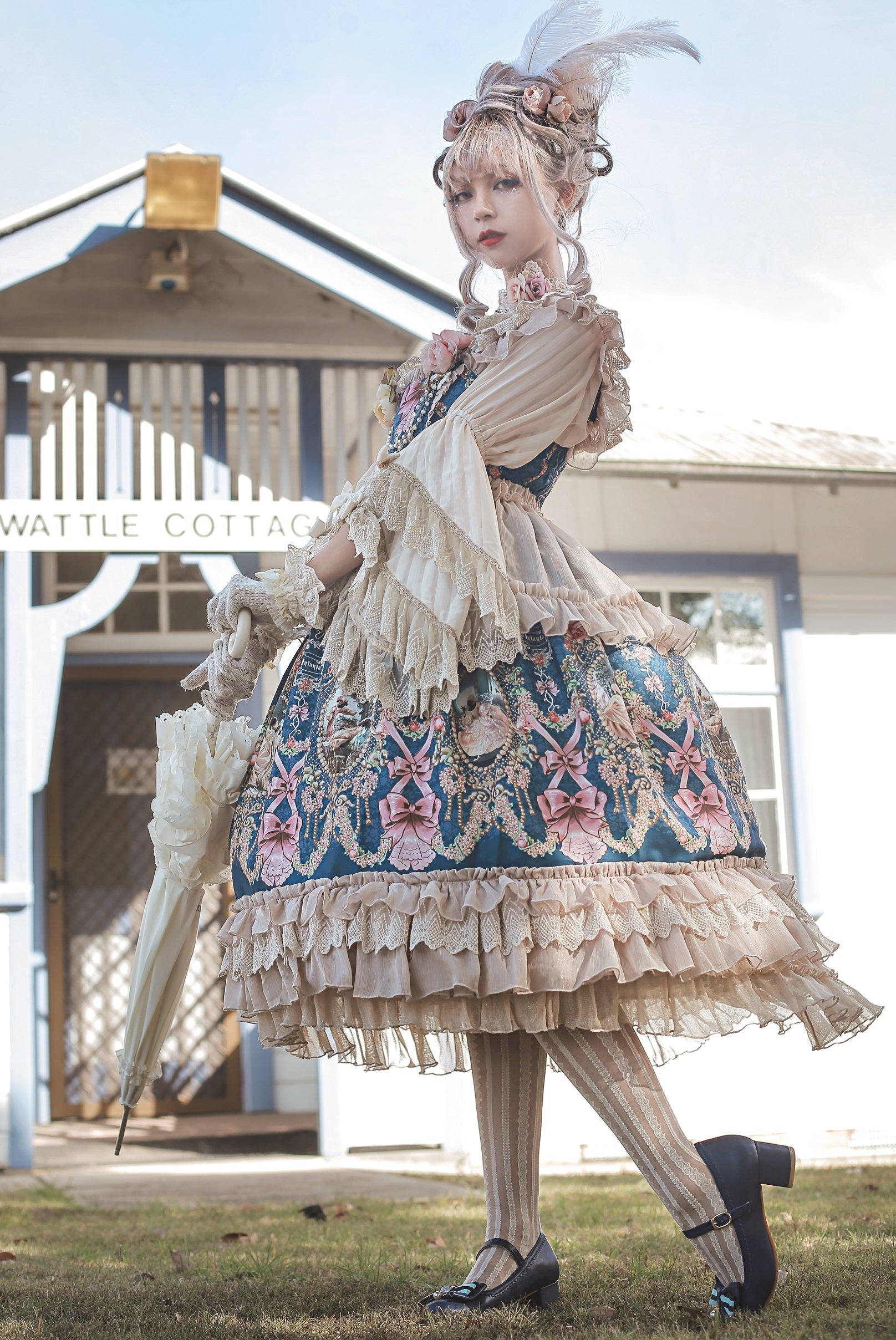 Infanta - Fairytale Town Prom - Printed Tea Party Classic Lolita JSK Suit