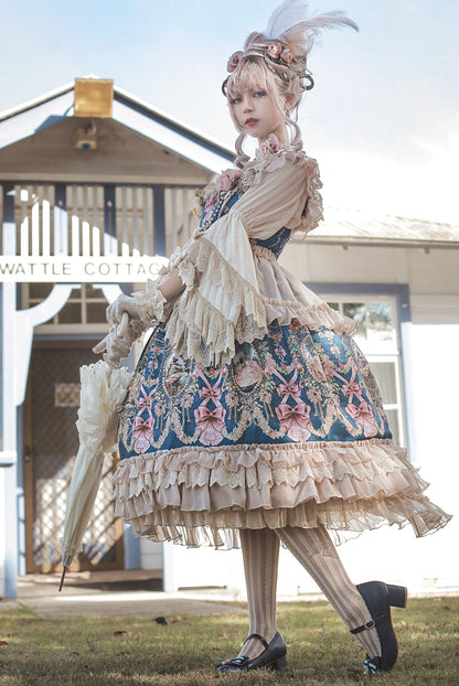 Infanta - Fairytale Town Prom - Printed Tea Party Classic Lolita JSK Suit