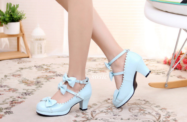 Sosic - Gott Melody - Round-head Bowtie Leather Lolita Shoes