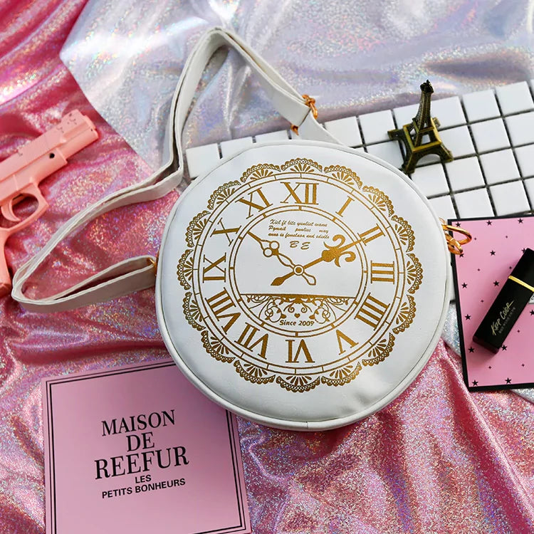 Kira - Alice Clock - Kawaii Lolita Shoulder Bag Round Lolita Crossbody Bag