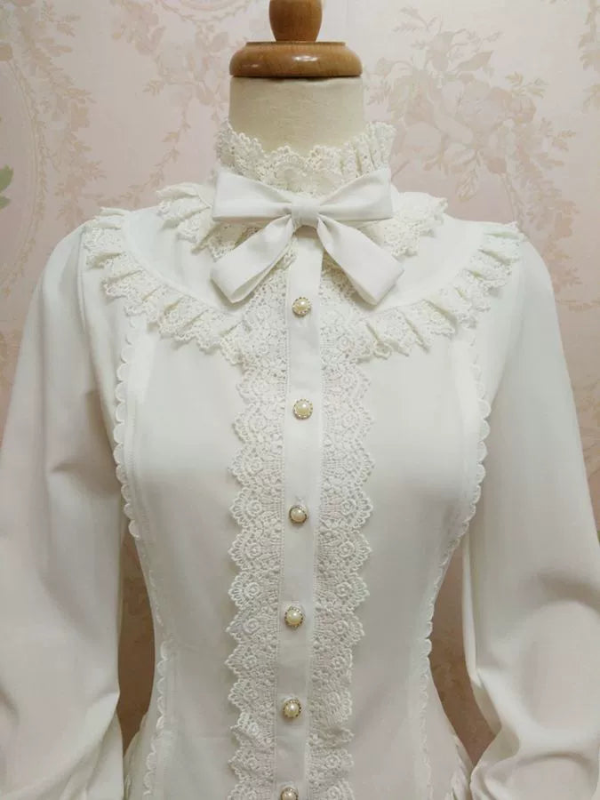 Yilia Lolita - Stand Collar Classic Lolita Blouse