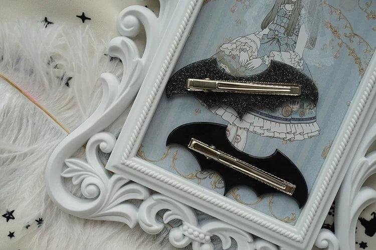 Cat Tea Party - Gothic Lolita Hair Clip Halloween Bat Lolita Hair Accessory