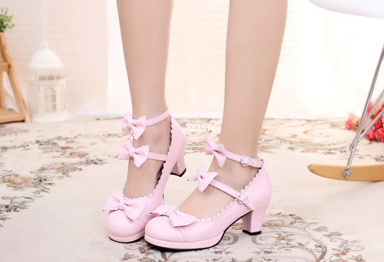 Sosic - Gott Melody - Round-head Bowtie Leather Lolita Shoes