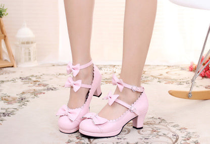 Sosic - Gott Melody - Round-head Bowtie Leather Lolita Shoes