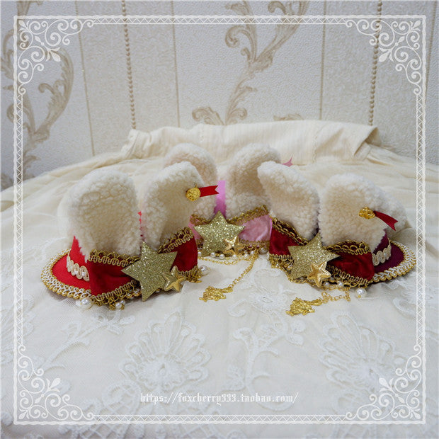 Fox Cherry-Alice Rabbit Ear Lolita Top Hat Multiple Colors