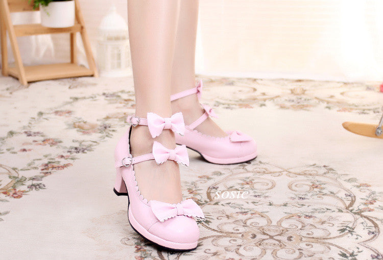 Sosic - Gott Melody - Round-head Bowtie Leather Lolita Shoes