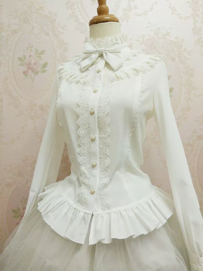 Yilia Lolita - Stand Collar Classic Lolita Blouse