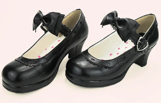 Sosic - Sweet Lolita Heel Shoes Butterfly Bow Shoes