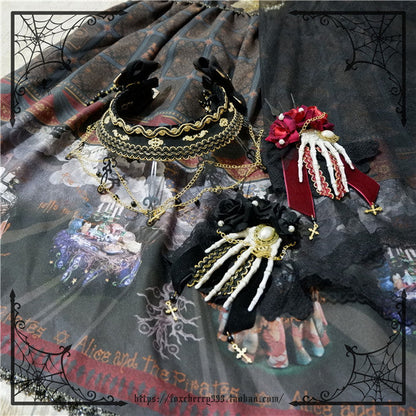 Fox Cherry-Gothic Lolita Rose Hand Bone Hairpins