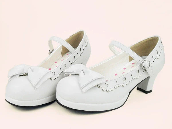 Sosic - Sweet Lolita Heel Shoes Butterfly Bow Shoes
