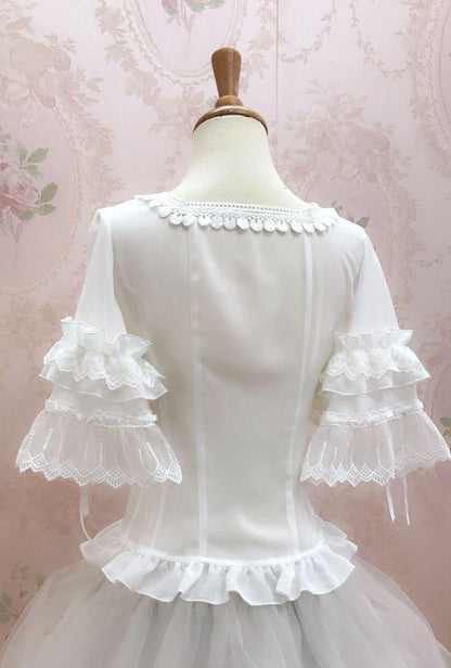 YIlia - Summer Lace Short Sleeve Lolita Blouse