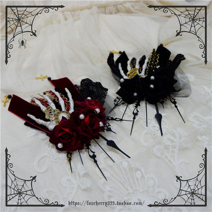 Fox Cherry-Gothic Lolita Rose Hand Bone Hairpins