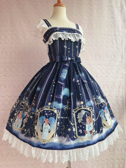 Yilia - Oriel's Blessing - Angel-themed Printed Lolita Jumper Dress