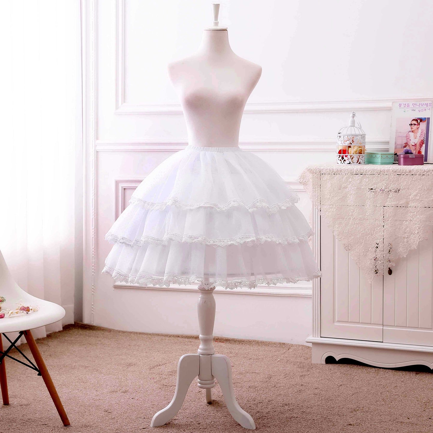 Manyiluo - White Elegant Lolita bustle
