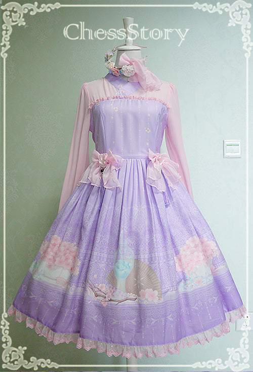 Chess Story - Peach Blossom and Snow - Elegant Lolita Short Yarn Covering