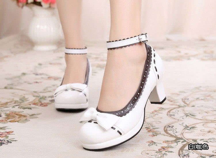 Sosic - Shattered Star Steps - Sweet Lolita Cute Students Round Toe High Thick Heel