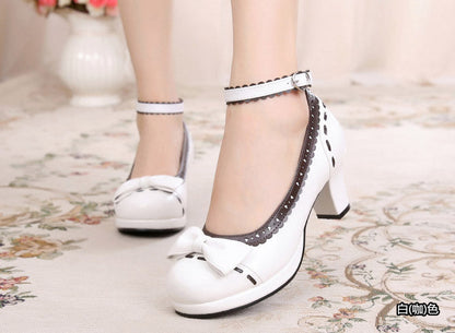 Sosic - Shattered Star Steps - Sweet Lolita Cute Students Round Toe High Thick Heel
