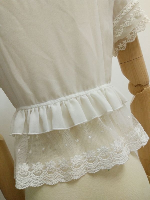 Yilia - Summer Short Sleeve Lace Lolita Blouse