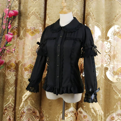 DMFS Lolita - Sweet Lolita Shirt Short Sleeve Chiffon Blouse