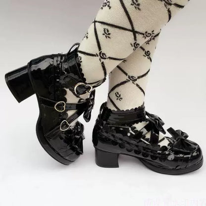 Antaina - Lolita Punk Bow Mid-Heel Multicolor Shoes