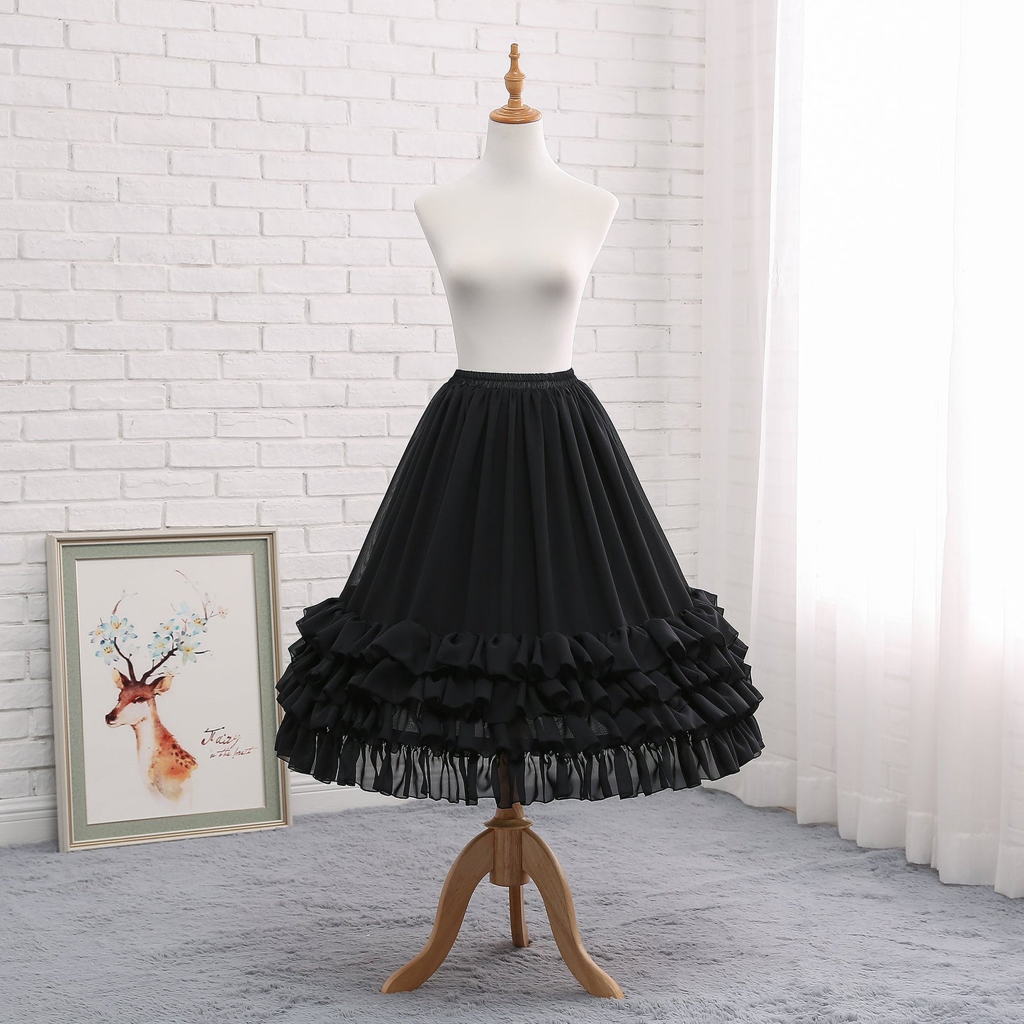 Manyiluo - Elegant Lolita A-type Carmen Adjustable Hoop Petticoat
