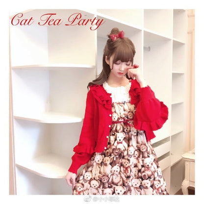Cat Tea Party - Sweet Lolita Bow Ring and Necklace