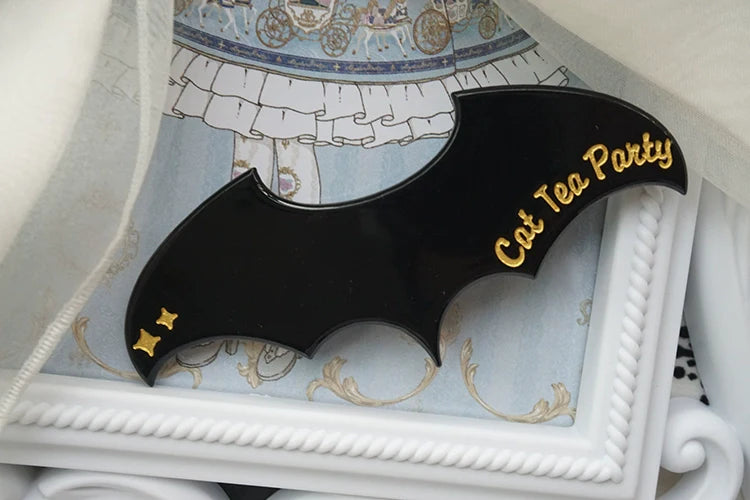 Cat Tea Party - Gothic Lolita Hair Clip Halloween Bat Lolita Hair Accessory