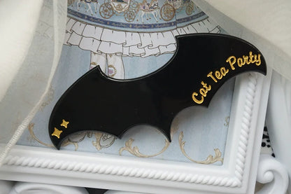 Cat Tea Party - Gothic Lolita Hair Clip Halloween Bat Lolita Hair Accessory