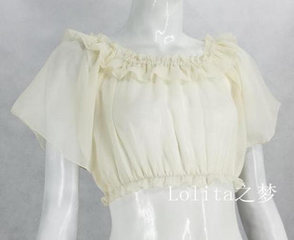 Sweet Angel - Daily Lolita Flutter Sleeve Shirt Multicolors