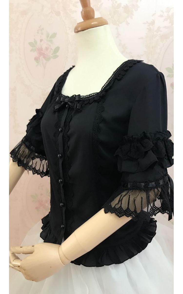 YIlia - Summer Lace Short Sleeve Lolita Blouse