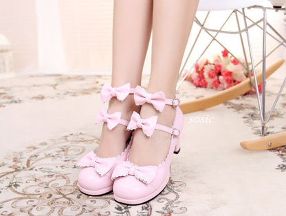 Sosic - Gott Melody - Round-head Bowtie Leather Lolita Shoes