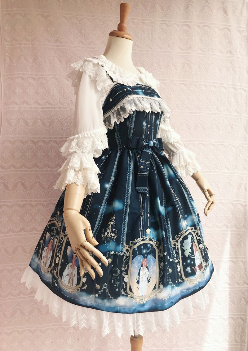 Yilia - Oriel's Blessing - Angel-themed Printed Lolita Jumper Dress