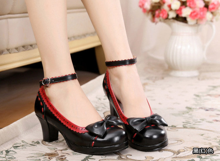 Sosic - Shattered Star Steps - Sweet Lolita Cute Students Round Toe High Thick Heel