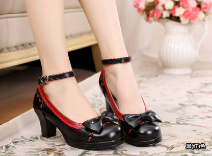 Sosic - Shattered Star Steps - Sweet Lolita Cute Students Round Toe High Thick Heel