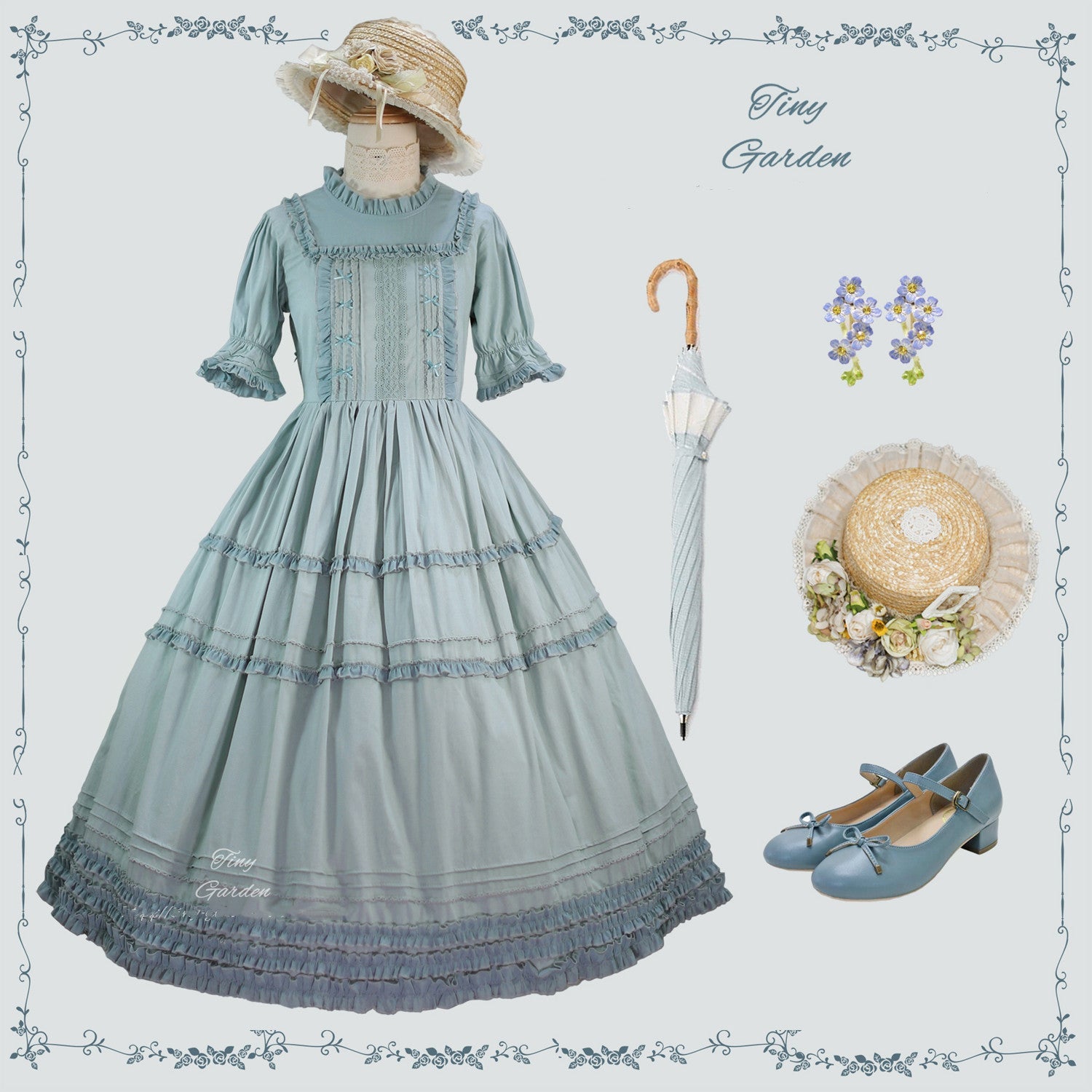 Tiny Garden - Vintage Ball - French Elegance Pin Tucks Lolita OP Dress