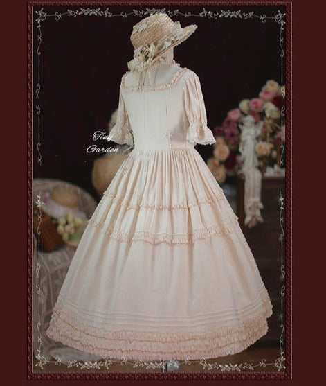 Tiny Garden - Vintage Ball - French Elegance Pin Tucks Lolita OP Dress
