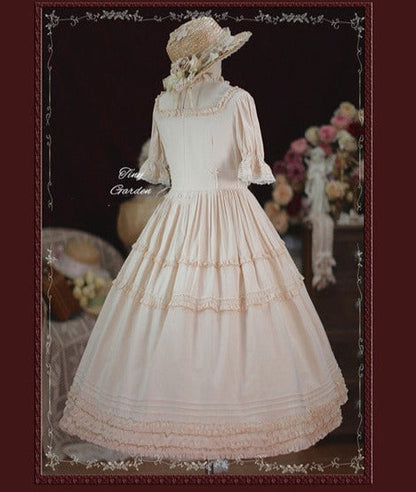 Tiny Garden - Vintage Ball - French Elegance Pin Tucks Lolita OP Dress