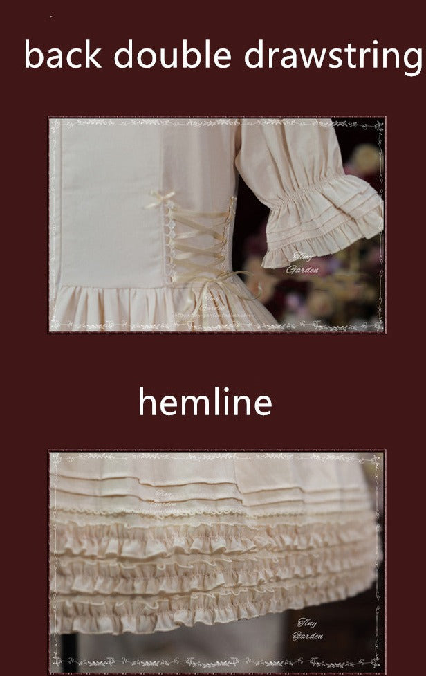 Tiny Garden - Vintage Ball - French Elegance Pin Tucks Lolita OP Dress