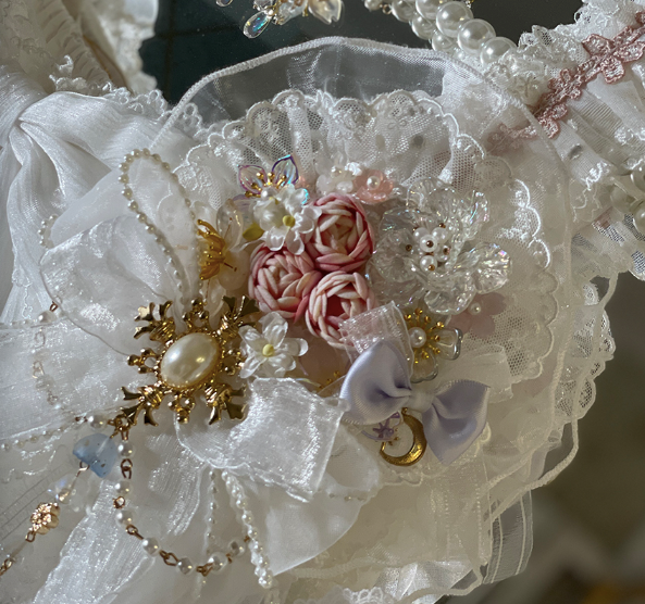 Red Maria - Jellyfish Sakura - Elegant Blue White Handmade Accessories