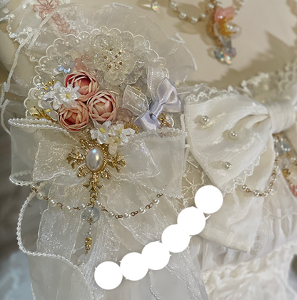 Red Maria - Jellyfish Sakura - Elegant Blue White Handmade Accessories