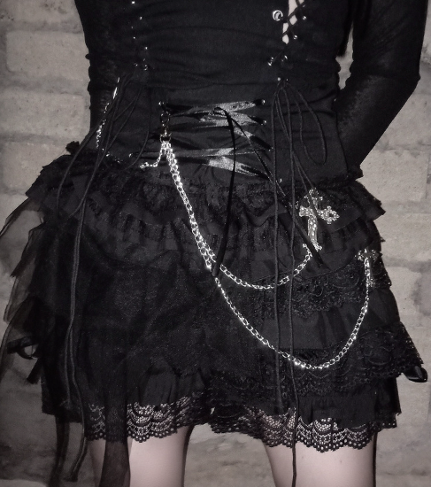 Blood Supply - Gothic Punk Dark-Themed Lolita Black Skirt