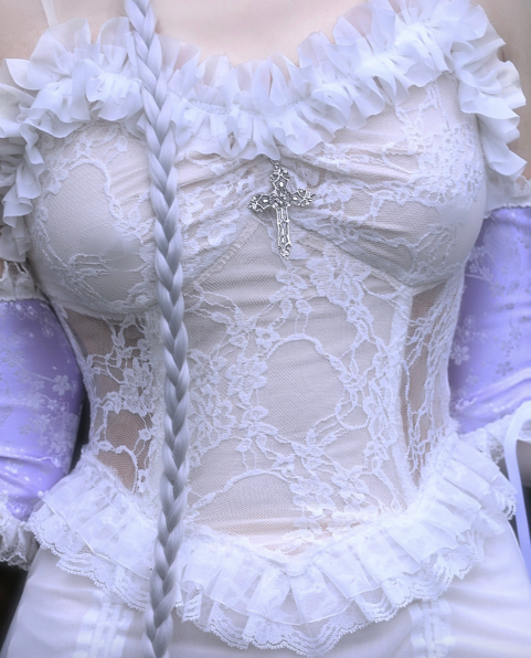 Blood Supply - God's Redemption - White Gothic Halloween Jumper Dress