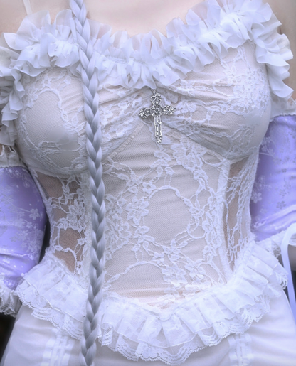 Blood Supply - God's Redemption - White Gothic Halloween Jumper Dress