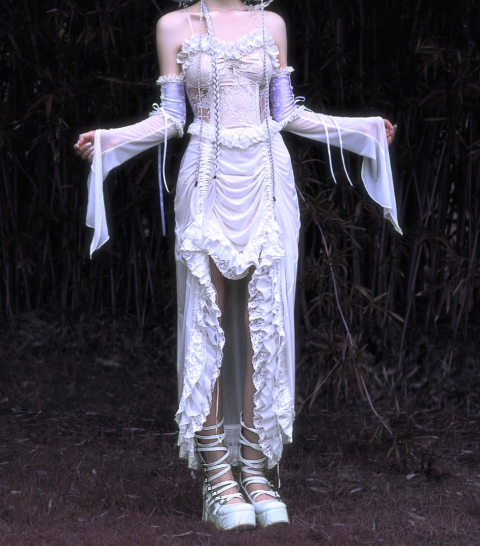 Blood Supply - God's Redemption - White Gothic Halloween Jumper Dress