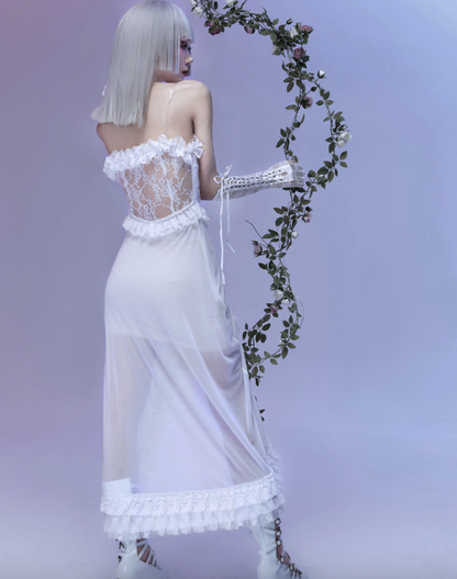 Blood Supply - God's Redemption - White Gothic Halloween Jumper Dress