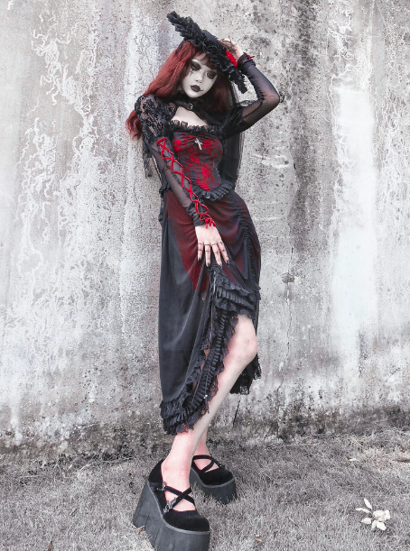 Blood Supply - Drawstring Christmas Gothic Lolita Long Dress