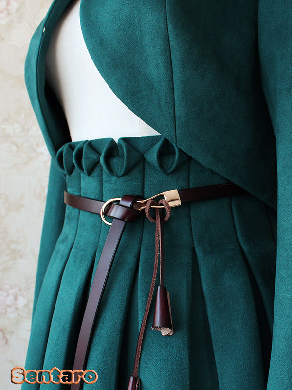 Sentaro - Warm Tea Suede - High Waist Pleated Lolita Skirt