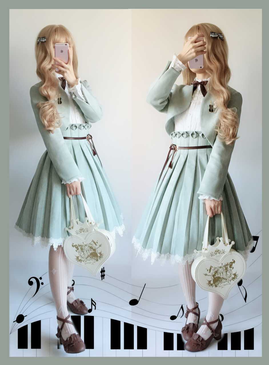 Sentaro - Warm Tea Suede - High Waist Pleated Lolita Skirt