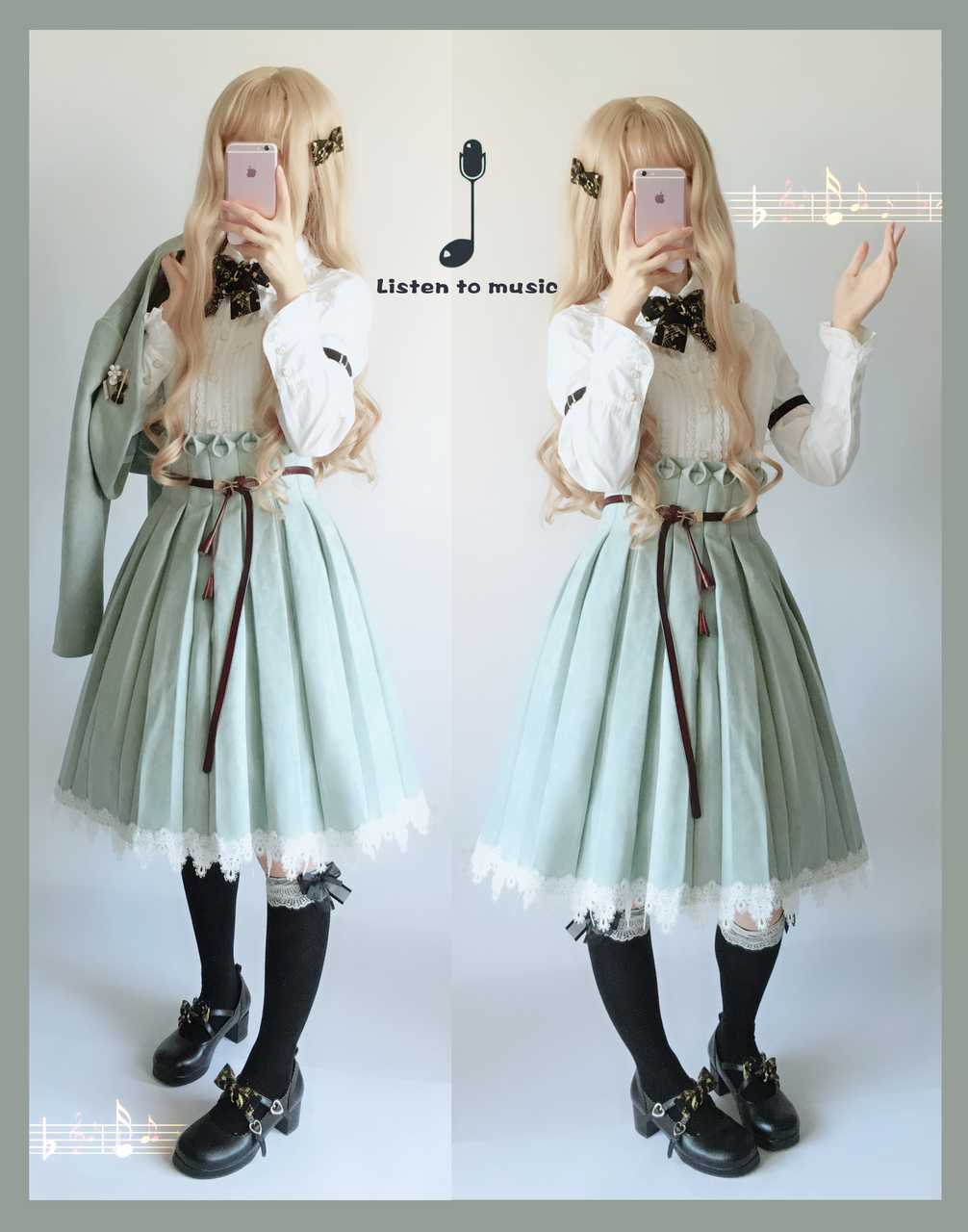 Sentaro - Warm Tea Suede - High Waist Pleated Lolita Skirt